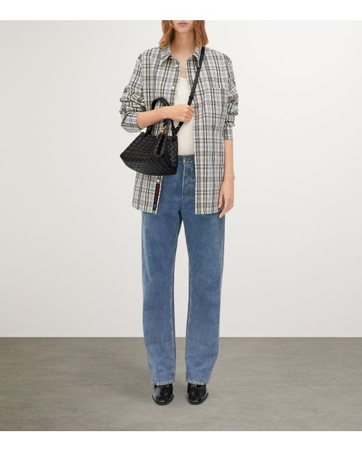 Bottega Veneta Black Small Leather Parachute Shoulder Bag