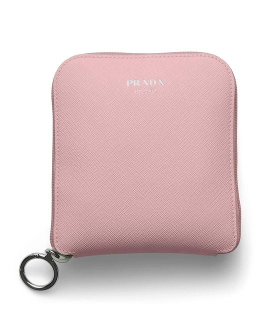 Prada Pink Saffiano Leather Pendant Tote Bag
