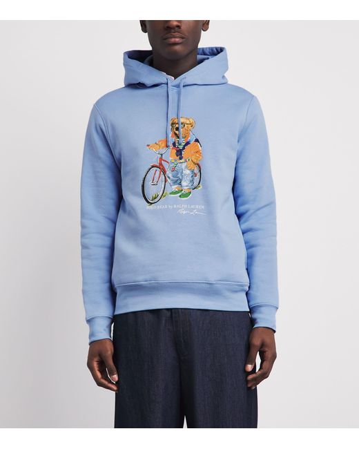 Polo Ralph Lauren Blue Cotton-Blend Polo Bear Hoodie for men