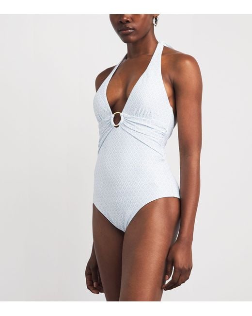 Heidi Klein White Halterneck Elba Swimsuit
