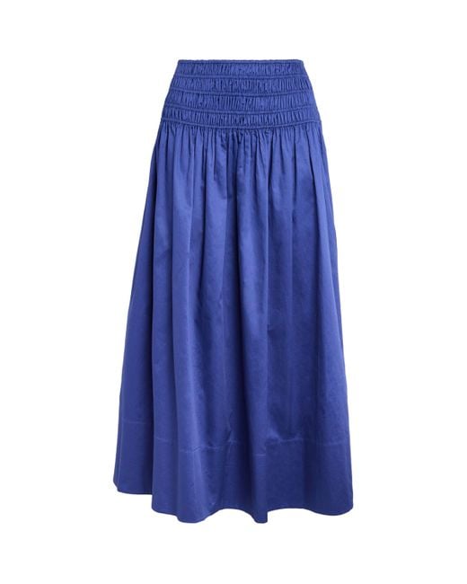 Joseph Blue Silk Isaak Midi Skirt