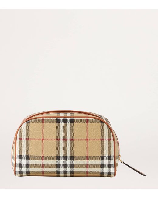Burberry Natural Small Check Wash Bag