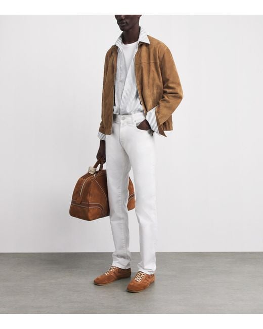 Jacob Cohen Brown Suede Zip-Up Jacket for men