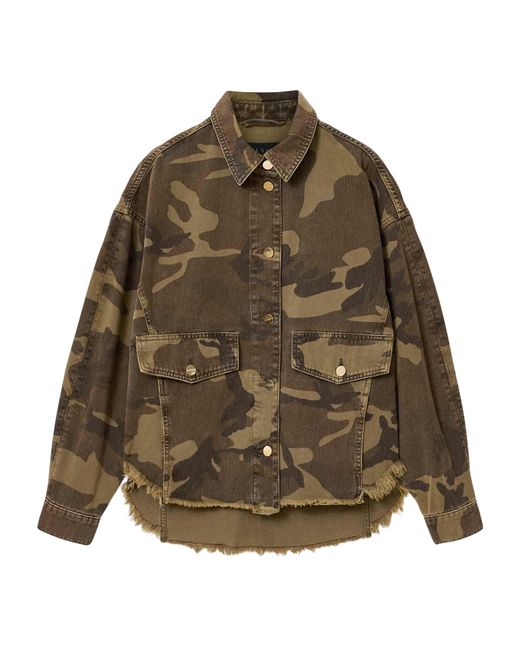 AllSaints Green Cotton Camouflage Hettie Shacket