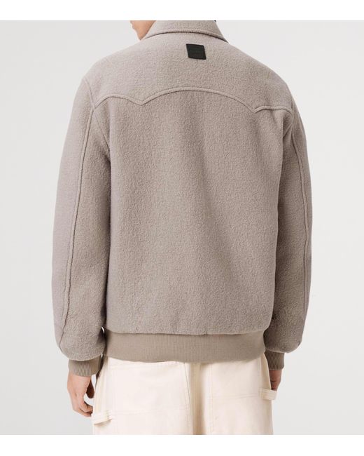 AllSaints Gray Wool Royce Bomber Jacket for men