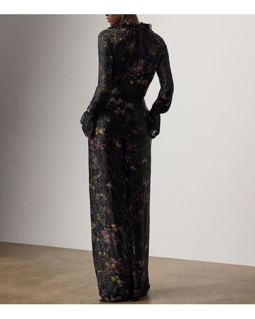 Ralph Lauren Black Satin Carol Jumpsuit