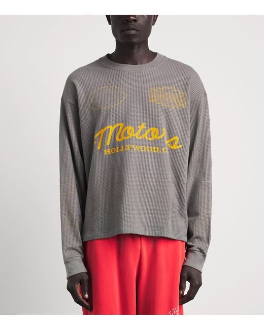 CHERRY LA Gray Mesh Long-Sleeve Motors T-Shirt for men