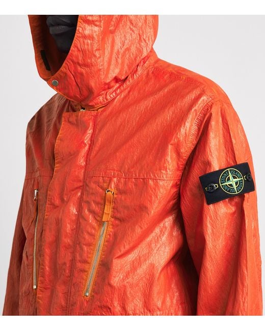 Stone Island Orange Slick Nylon Tela Jacket for men
