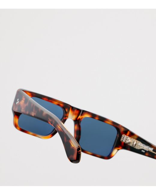 Jacques Marie Mage Blue Tortoiseshell Devoto Rectangle Sunglasses