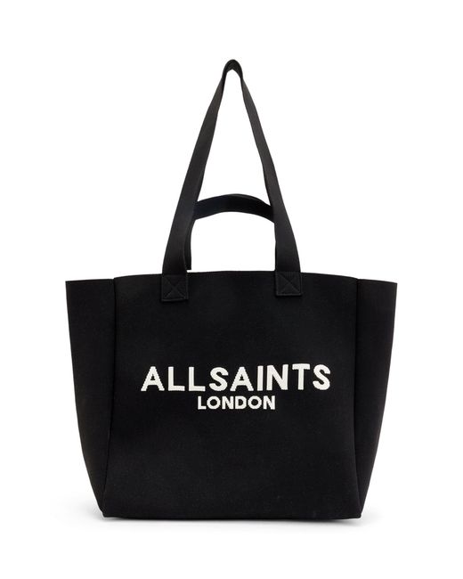 AllSaints Black Logo Print Izzy Tote Bag
