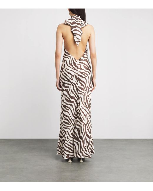 Toccin Metallic Satin Halterneck Alina Gown