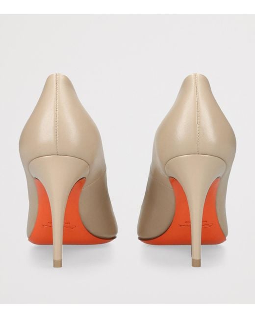 Santoni Natural Leather Sibille Pumps 85