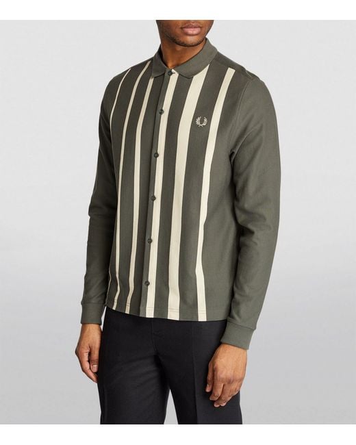 Fred Perry Green Gradient Stripe Polo Shirt for men