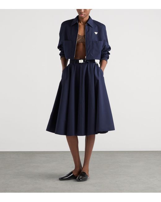 Prada Blue Triangle Shirt Jacket for men