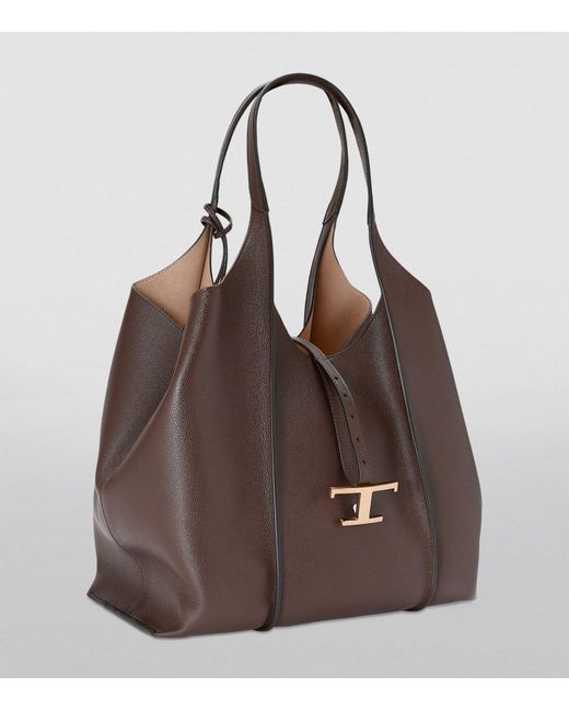 Tod's Brown Leather Timeless Shopping Bag