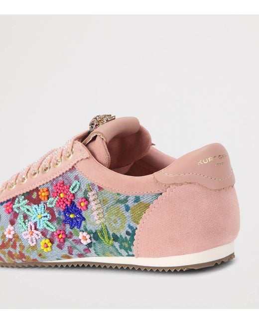 Kurt Geiger Pink Denim Islington Sneakers