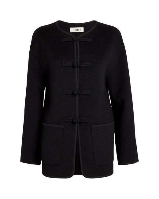 Rohe Black Mandarin-Closure Jacket