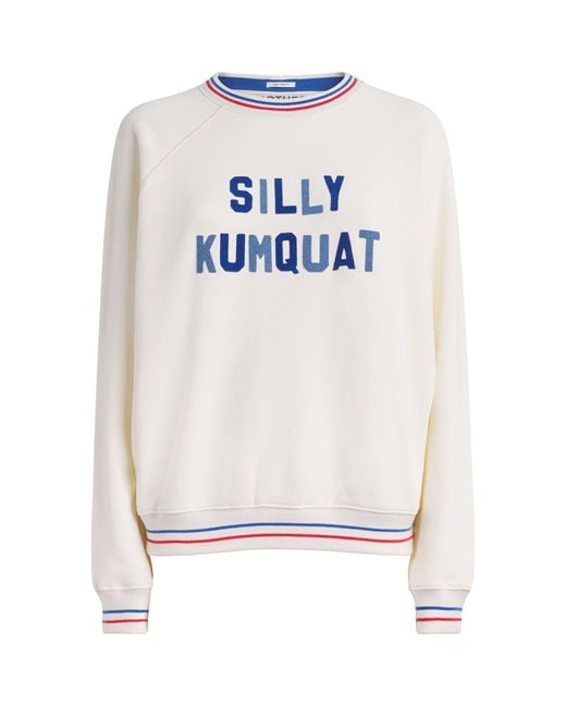 Mother White Cotton The Big Sport Sweatshirt