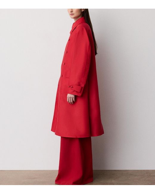 Ralph Lauren Red Silk-Blend Raquel Trench Coat