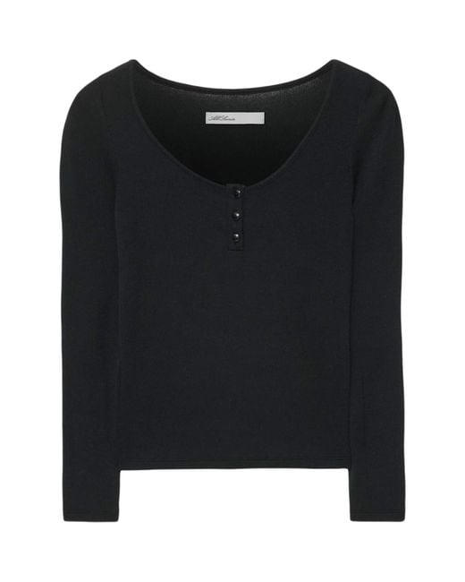 AllSaints Black Jules Henley Long-Sleeve T-Shirt