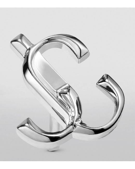 Jimmy Choo Metallic Monogram Stud Earrings