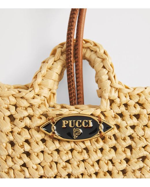 Emilio Pucci Metallic Mini Raffia Bag Charm
