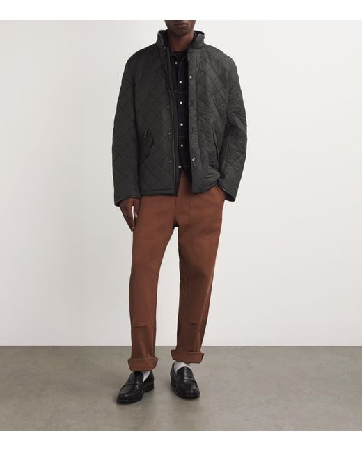 Barbour Black Powell Quilted Jacket for men