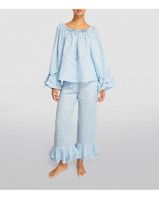 Sleeper Blue Linen Cha-cha Pyjama Set