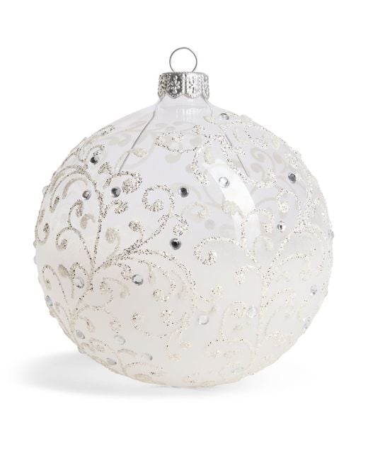 Harrods White Glass Ombré Bauble