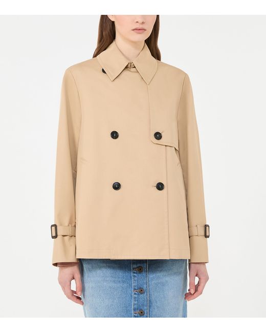 Weekend by Maxmara Natural Gabardine Cropped Trench Coat