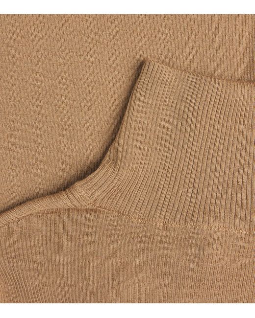 Max Mara Brown Wool Short-Sleeve Sweater