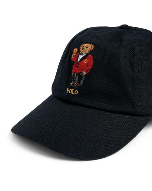 Polo Ralph Lauren Black Polo Bear Baseball Cap for men