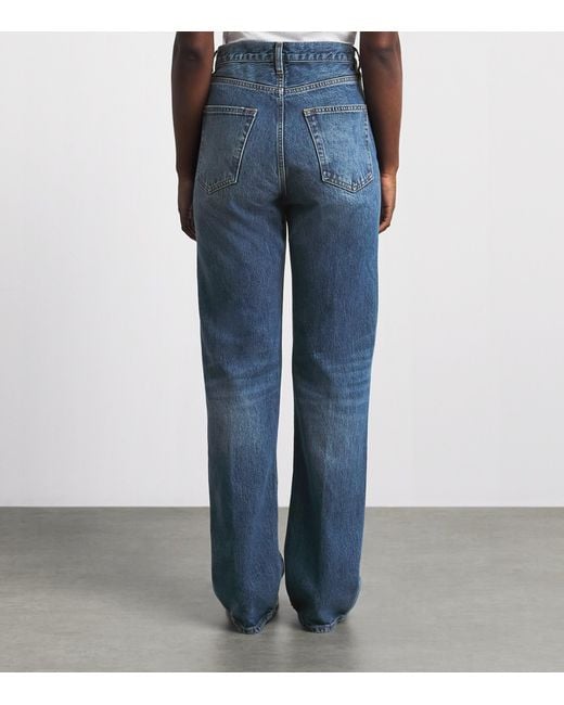 FRAME Blue Distressed The Vertical Straight Jeans