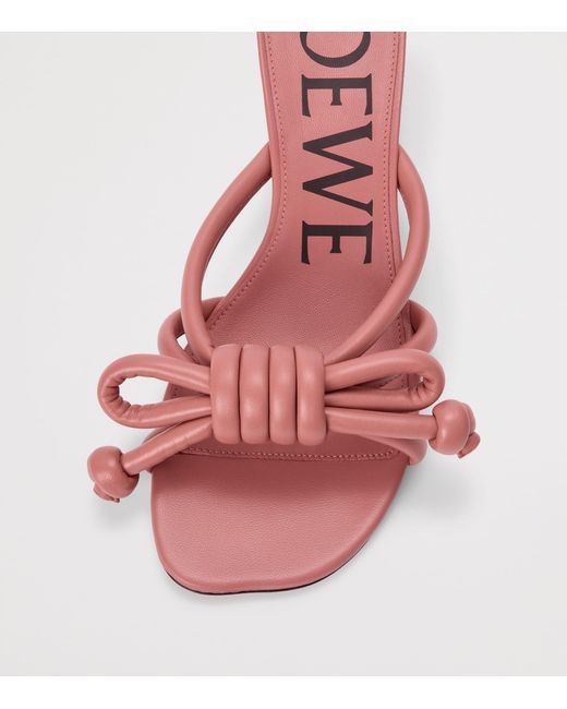 Loewe Pink Lambskin Flamenco Knot Mules 45
