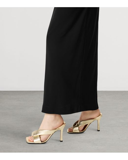 Bottega Veneta Natural Lambskin Riva Heeled Mules 90