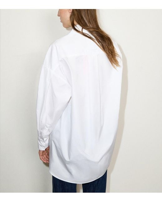 MAX&Co. White Cotton Spread Collar Shirt
