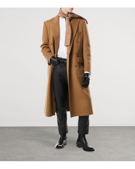 Tom Ford Brown Cashmere-Silk Polka-Dot Scarf for men