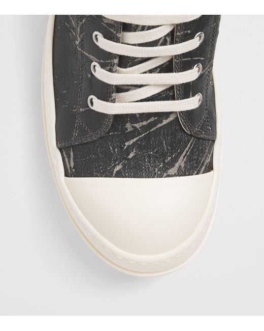 Rick Owens Black Drkshdw Megacrust Denim Classic Low-Top Sneakers for men