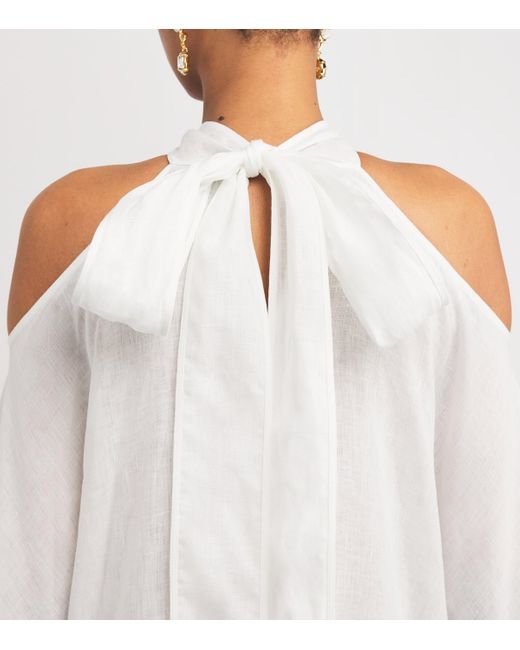 ‎Taller Marmo White Linen Bambolino Kaftan