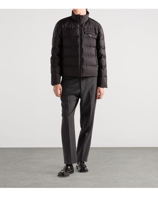 Prada Black Re-Nylon Medium-Weight Down Jacket for men
