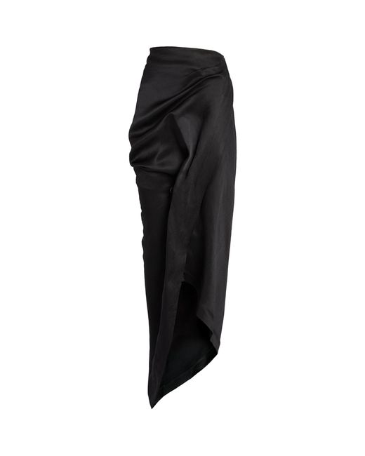 Issey Miyake Black Enveloping Midi Skirt