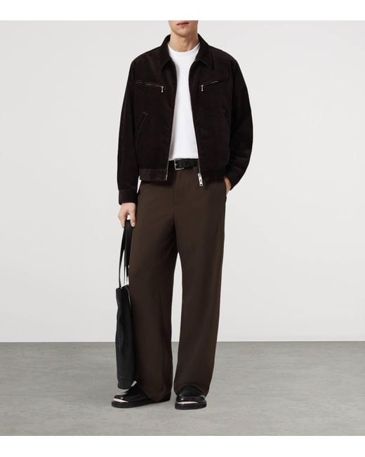 AllSaints Brown Wide-Leg Halla Trousers for men