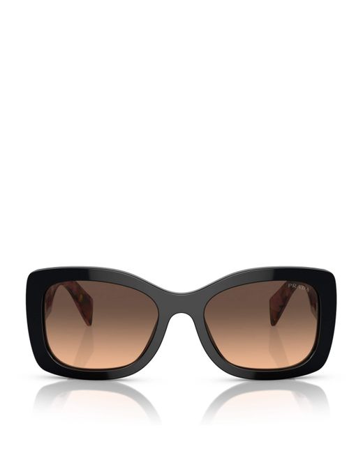 Prada Brown Acetate Geometric Sunglasses