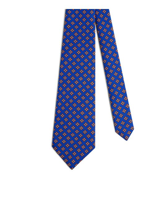 Dunhill Blue Mulberry Silk Printed Tie for men