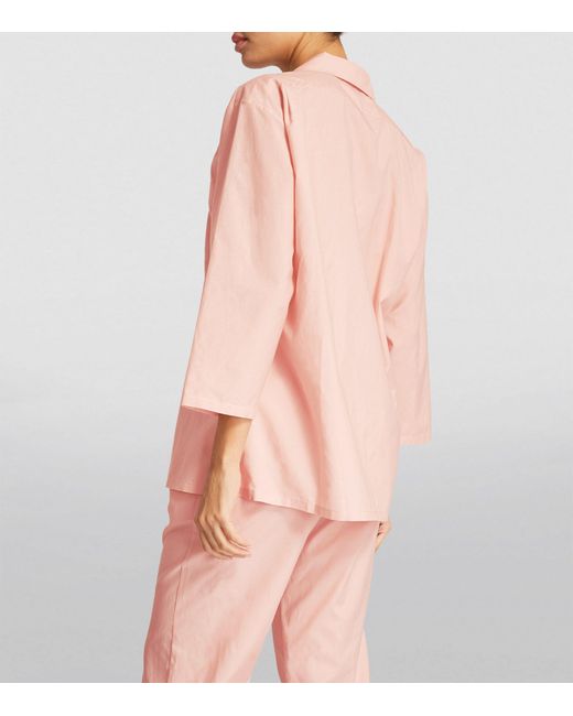 Olivia Von Halle Pink Cotton-silk Casablanca Pyjama Set