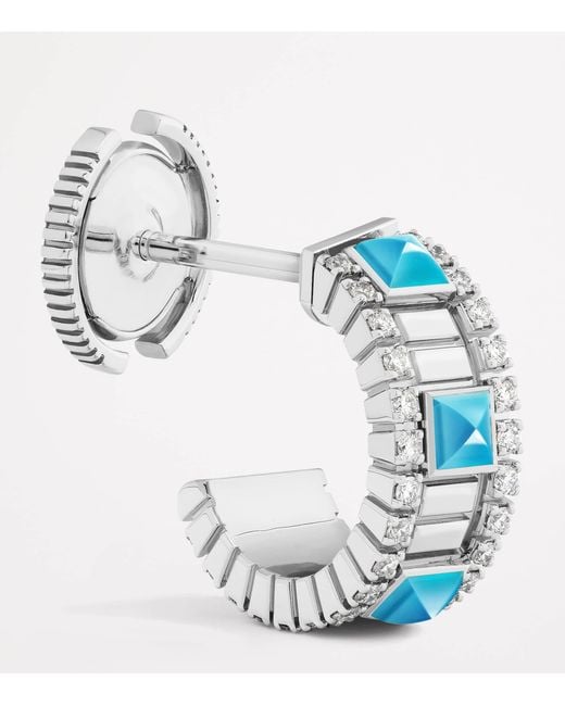 Marli New York Blue Mini, Diamond And Life Hoop Earrings