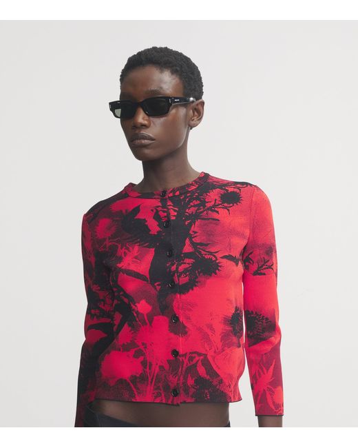 McQueen Black Rectangular Panthos Sunglasses