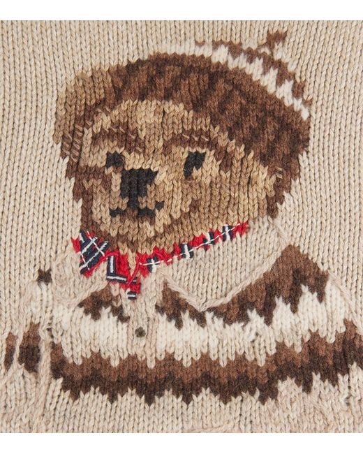 Polo Ralph Lauren White Cotton Polo Bear Sweater