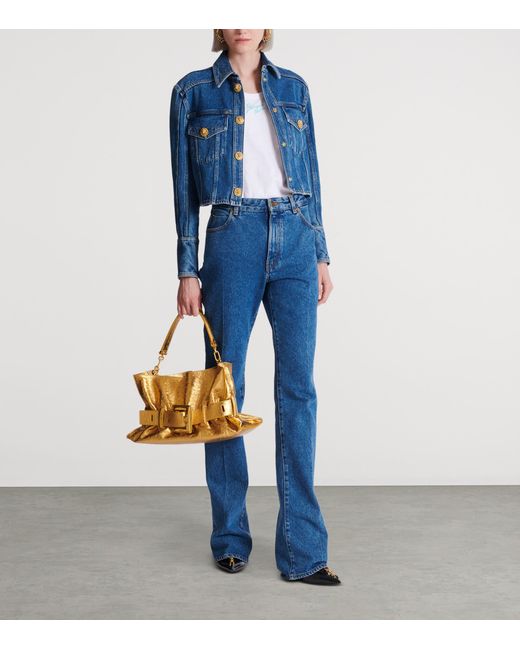 Balmain Blue Elongated Straight Jeans