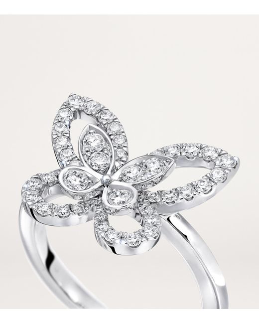 Graff White And Diamond Mini Butterfly Ring